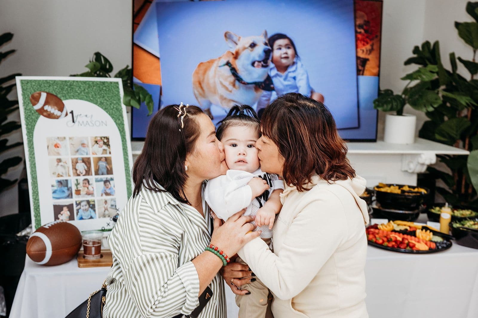 First birthday party at Gather Walnut Creek with family.